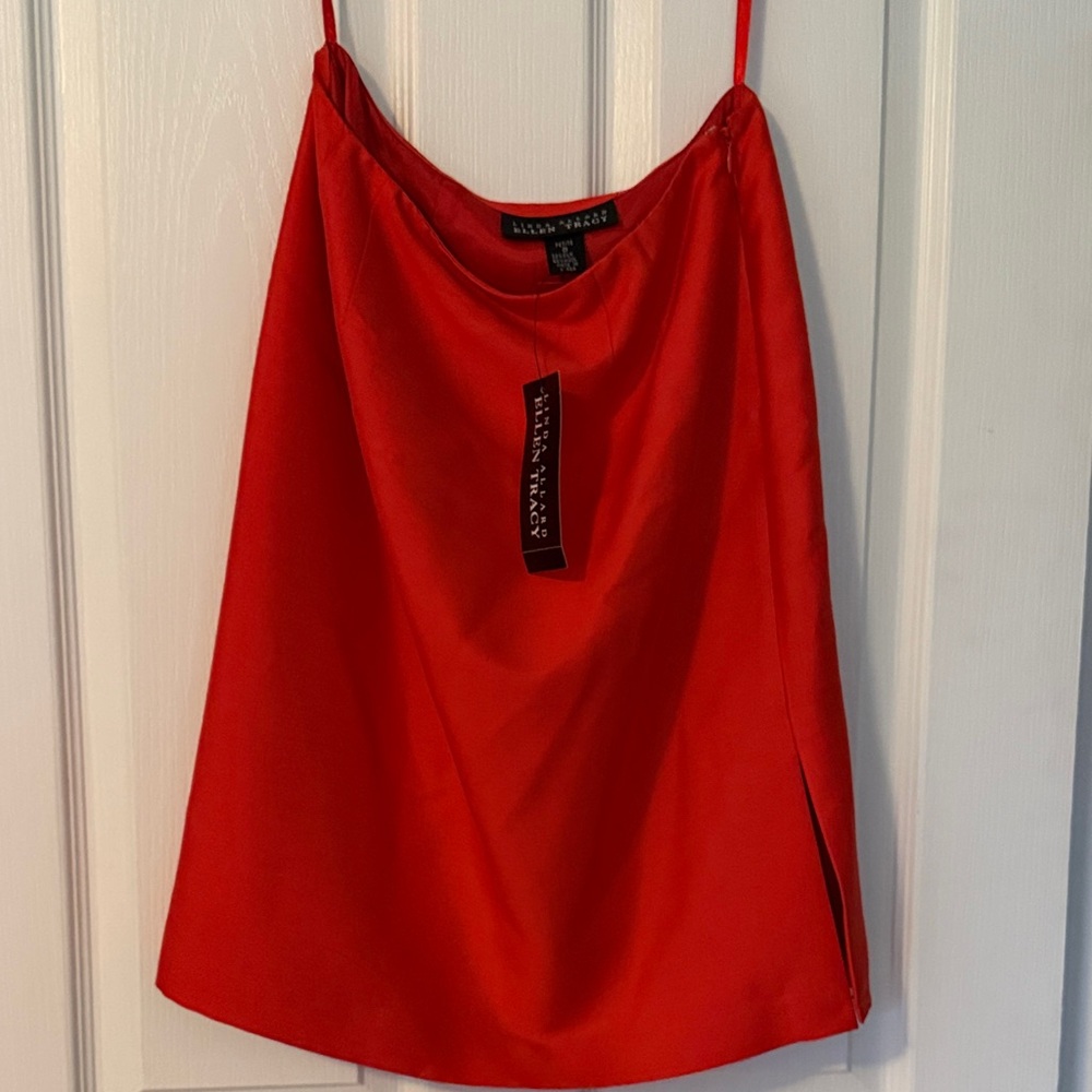 Elegant Red Satin Women's Skirt